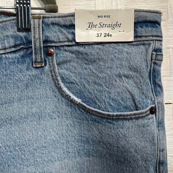 Abercrombie & Fitch Women's The Straight Mid Rise Jeans Plus Size 37 Medium Wash - Picture 7 of 13